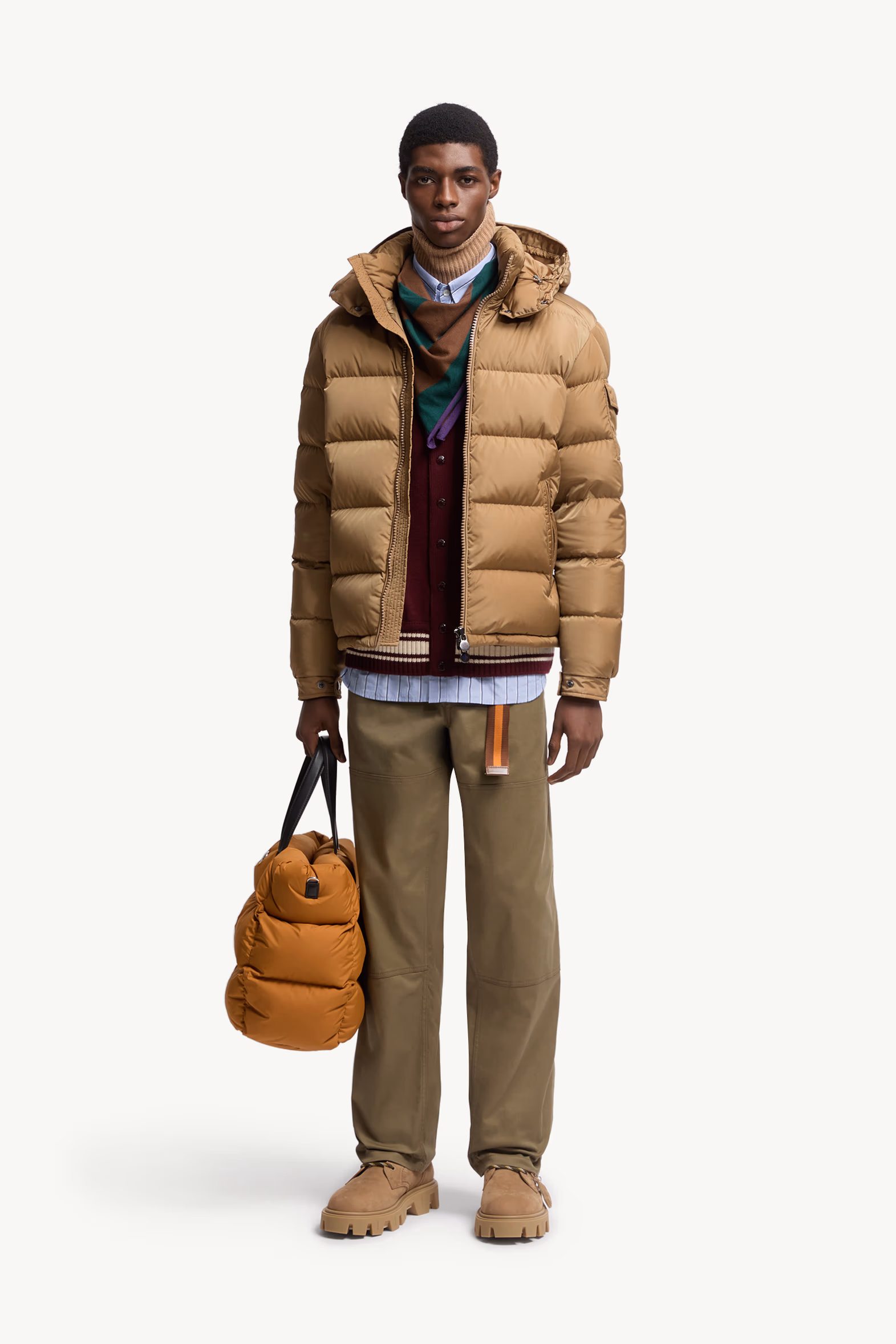 Doudoune courte à capuche Moncler Maya Hommes Beige Moncler 0